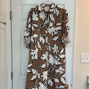Anthropologie Floral Button-Up Dress
